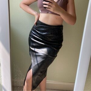 Vegan Leather Bodycon Pencil Skirt